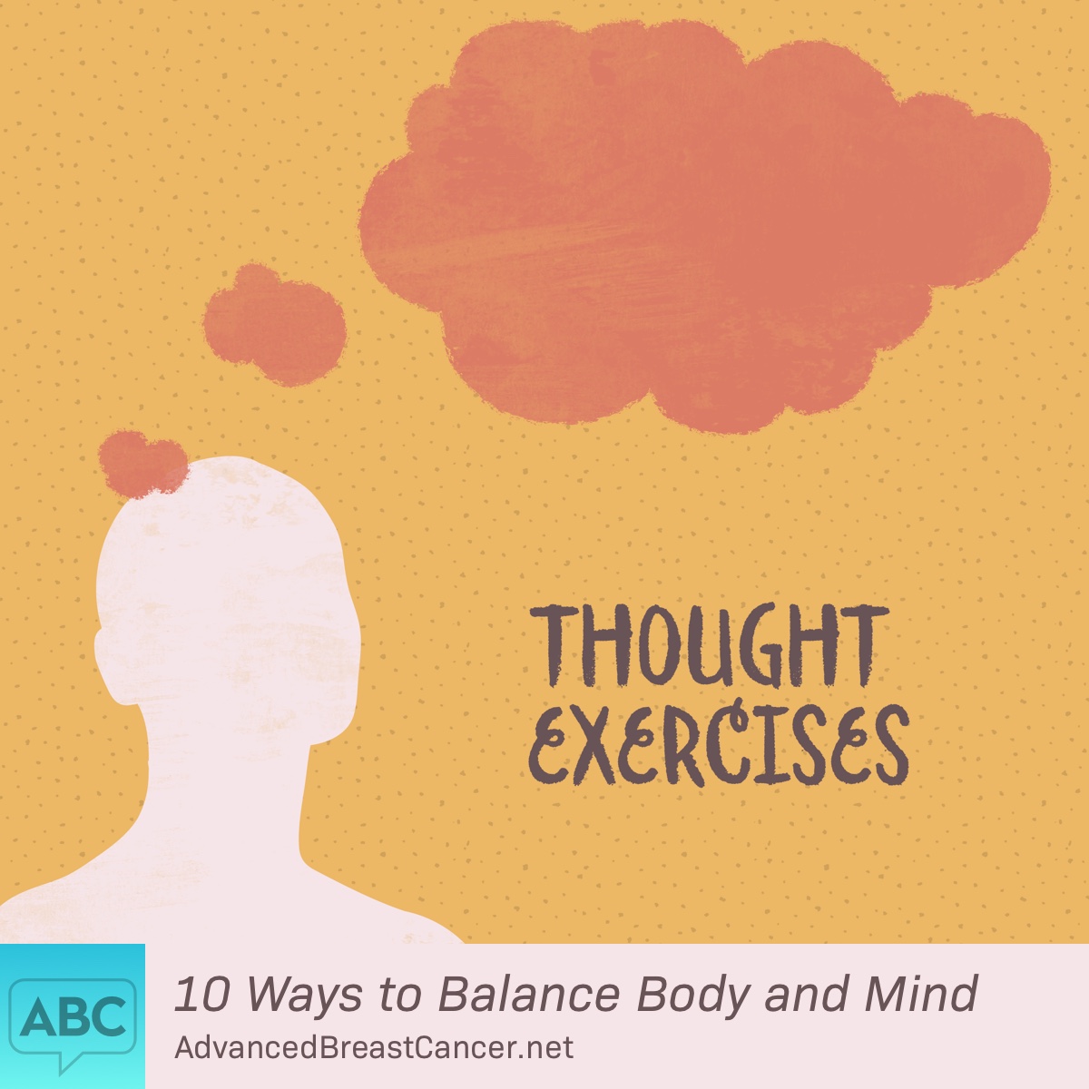 A person looks up at their thought bubble